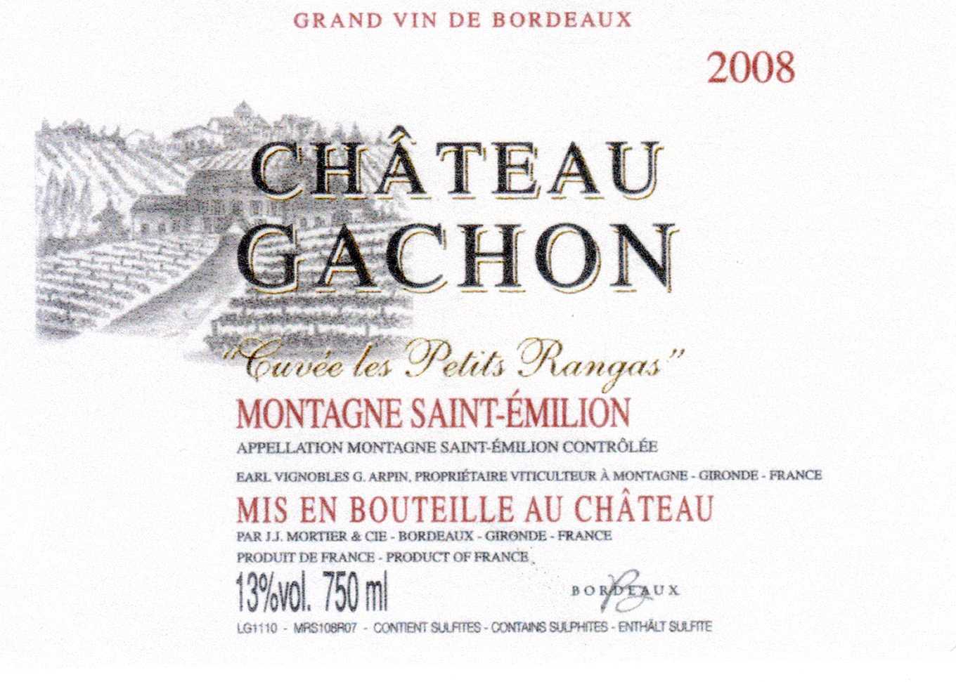 Chateau Gachon Montagne Saint Emilion 2019