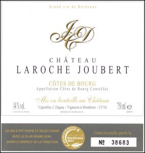 Chateau Laroche Joubert Cotes de Bourg 2020